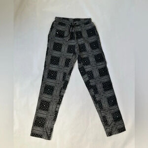 Sofie Schnoor Black White Women’s Patchwork Bandana Print Trousers Pants XS NWT